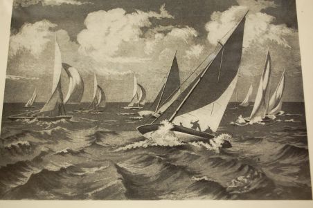 (P-1011) Esko lepp, raamitud graafiline leht Regatt