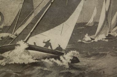 (P-1011) Esko lepp, raamitud graafiline leht Regatt