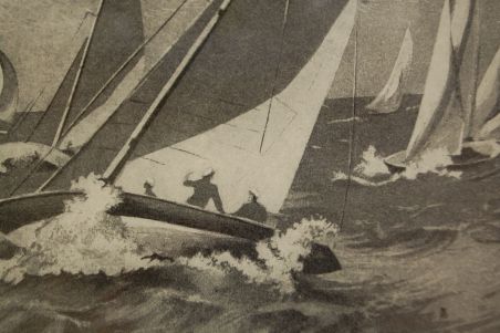 (P-1011) Esko lepp, raamitud graafiline leht Regatt