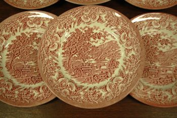 (n-4552) EIT England punased salatitaldrikud, 6tk 2