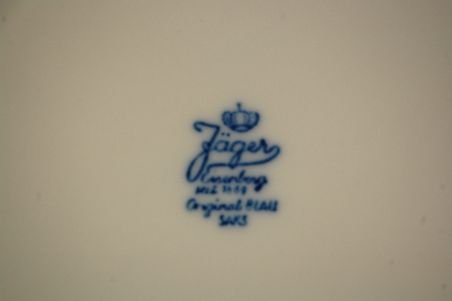 (n-6516/3) Jäger Eisenberg, Original Blau Saks, õlelillemustriga supi-pastataldrikud, 3tk