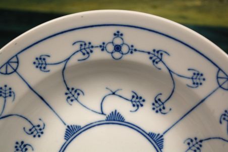 (n-6516/3) Jäger Eisenberg, Original Blau Saks, õlelillemustriga supi-pastataldrikud, 3tk