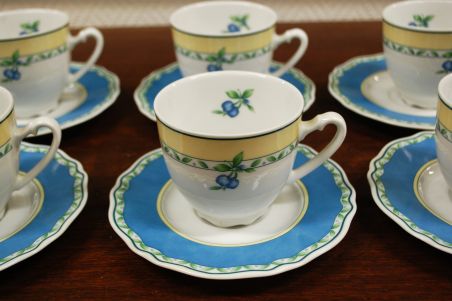 (n-6525/3) Heinrich Winterling Marktleuthen, puuviljadega tassid-taldrikud, 6tk