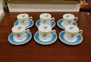 (n-6525/3) Heinrich Winterling Marktleuthen, puuviljadega tassid-taldrikud, 6tk