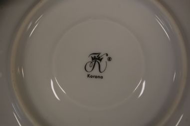 (n-6532/2) Korona Porzellan, sibulamustriga kohvitassid-taldrikud, 6tk