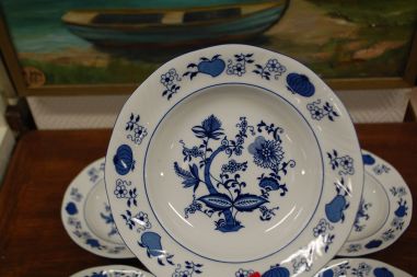 (n-6532/6) Korona Porzellan, sibulamustriga supi-pastataldrikud, 6tk