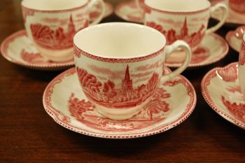 (n-6539/3) Johnson Brothers, Old Britain Castles, kohvitassid-taldrikud, 8tk 2