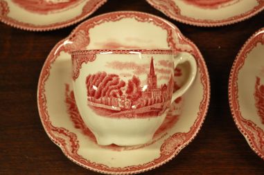 (n-6539/3) Johnson Brothers, Old Britain Castles, kohvitassid-taldrikud, 8tk