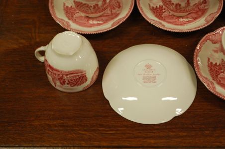 (n-6539/3) Johnson Brothers, Old Britain Castles, kohvitassid-taldrikud, 8tk