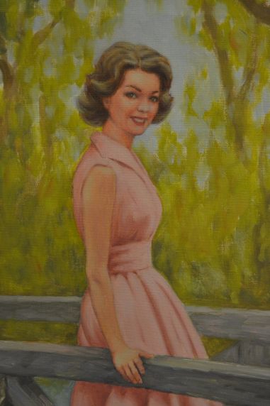 (L-576) Suurem maal lõuendil , naine sillal, 1967a.