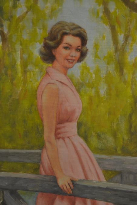 (L-576) Suurem maal lõuendil , naine sillal, 1967a.