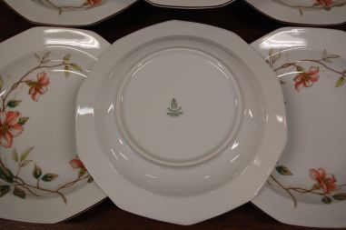 (n-6556/9) Bavaria Winterling Marktleuthen, õunapuuõitega supi-pastataldrikud, 6tk