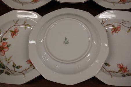 (n-6556/9) Bavaria Winterling Marktleuthen, õunapuuõitega supi-pastataldrikud, 6tk