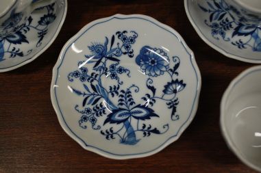 (n-6566/1) Bleu Danube, sibulamustriga kohvitassid-taldrikud, 6tk