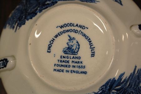(n-6570/5) Enoch Wedgwood LTD "Woodland", puljongikausid-taldrikud, 4tk