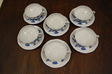 (n-6574/1) Korona, sibulamustriga kohvitassid-taldrikud, 6tk