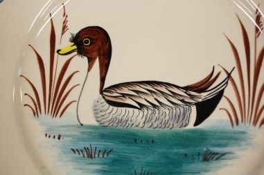 (n-6643) Bassano käsitsimaalitud seinataldrik "Lind"