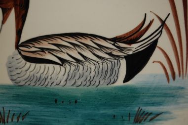 (n-6643) Bassano käsitsimaalitud seinataldrik "Lind"