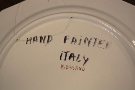 (n-6643) Bassano käsitsimaalitud seinataldrik "Lind"