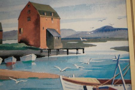 (n-6670) Raamitud trükk Suffolk East Anglia, sadamavaade