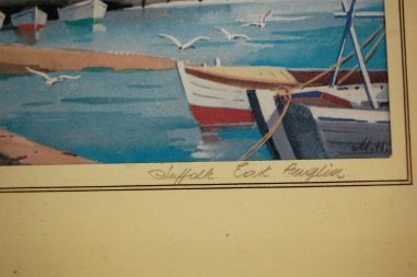 (n-6670) Raamitud trükk Suffolk East Anglia, sadamavaade