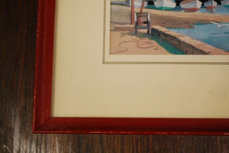 (n-6670) Raamitud trükk Suffolk East Anglia, sadamavaade