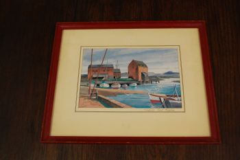 (n-6670) Raamitud trükk Suffolk East Anglia, sadamavaade