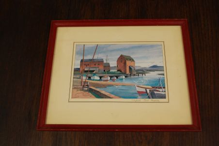 (n-6670) Raamitud trükk Suffolk East Anglia, sadamavaade