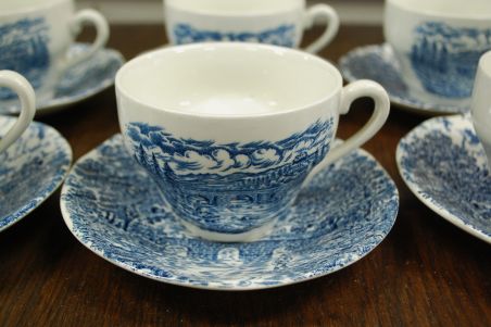 (n-6701/1) Crown Ducal "Bridge Scenes", kohvitassid-taldrikud, 6tk