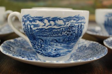 (n-6701/1) Crown Ducal "Bridge Scenes", kohvitassid-taldrikud, 6tk