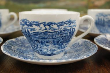 (n-6701/1) Crown Ducal "Bridge Scenes", kohvitassid-taldrikud, 6tk