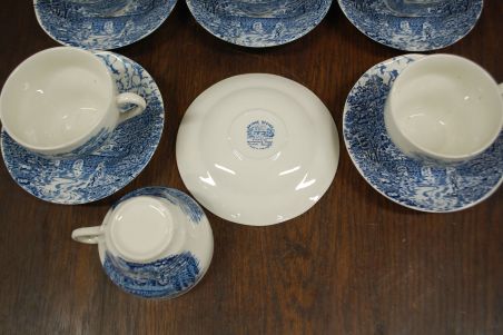 (n-6701/1) Crown Ducal "Bridge Scenes", kohvitassid-taldrikud, 6tk