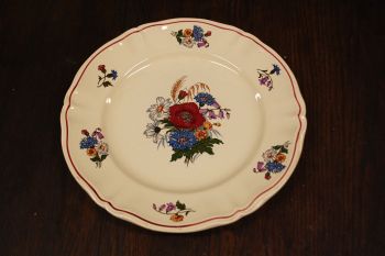 (n-6705) Sarreguemines, Agreste moonide-ja rukkililledega vaagen