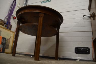 (L-596) Kahe tasapinnaga tammest diivanilaud