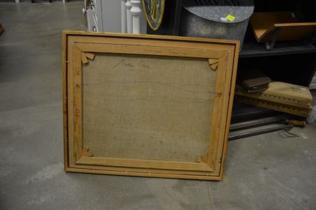 (P-1024) Suurem lõuendil maal, laevad sadamas