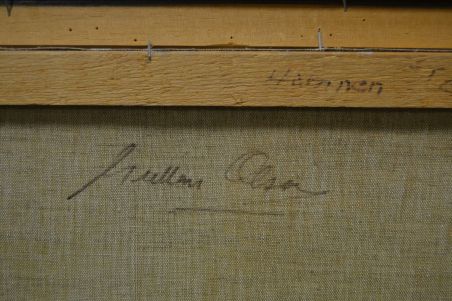 (P-1024) Suurem lõuendil maal, laevad sadamas