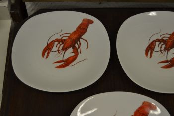 (n-6735/2) Vähiga mereanni taldrikud  5 tk,  Berry Haute Porcelaine, France 2