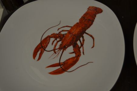 (n-6735/2) Vähiga mereanni taldrikud  5 tk,  Berry Haute Porcelaine, France