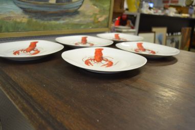 (n-6735/2) Vähiga mereanni taldrikud  5 tk,  Berry Haute Porcelaine, France