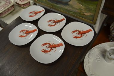 (n-6735/2) Vähiga mereanni taldrikud  5 tk,  Berry Haute Porcelaine, France