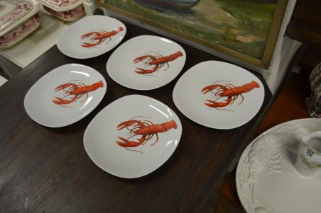 (n-6735/2) Vähiga mereanni taldrikud  5 tk,  Berry Haute Porcelaine, France