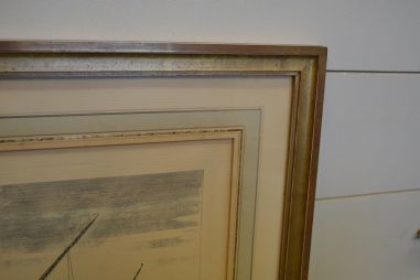 (n-6743) Vanem laevaga litograafia