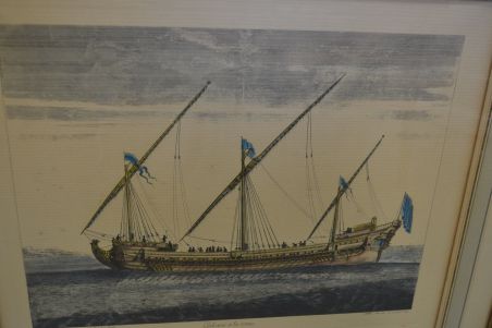 (n-6743) Vanem laevaga litograafia