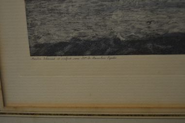 (n-6743) Vanem laevaga litograafia