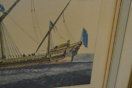 (n-6743) Vanem laevaga litograafia