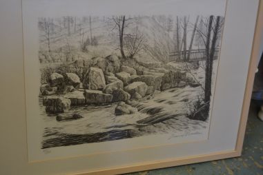 (L-608) Nummerdatud, signeeritud litograafia - jõgi