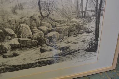 (L-608) Nummerdatud, signeeritud litograafia - jõgi