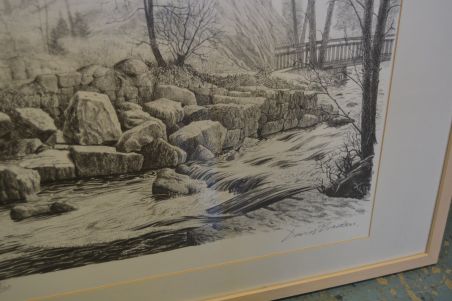 (L-608) Nummerdatud, signeeritud litograafia - jõgi