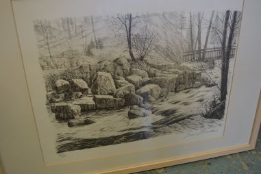 (L-608) Nummerdatud, signeeritud litograafia - jõgi