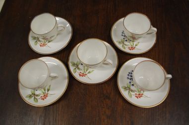 (n-6836/1) K&A Krautheim, Selb Bavaria, marjadega tassid-taldrikud, 5tk